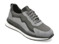 Pantofi sport MARCO BUFFON gri, BF6001, din piele naturala imagine