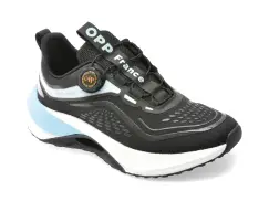 Pantofi sport OPP negri, H2988, din material textil imagine