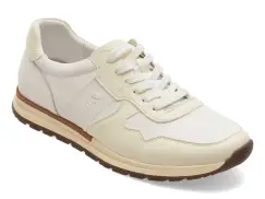 Pantofi sport OTTER albi, 63512, din piele naturala imagine