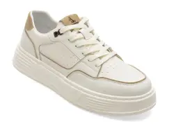 Pantofi sport OTTER albi, SN60005, din piele naturala imagine