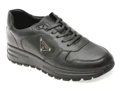 Pantofi sport OTTER negri, 12082, din piele naturala imagine