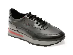 Pantofi sport OTTER negri, 231181, din piele naturala imagine