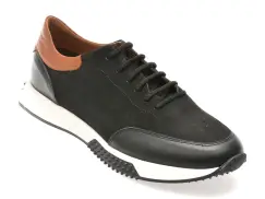 Pantofi sport OTTER negri, 3194, din nabuc imagine