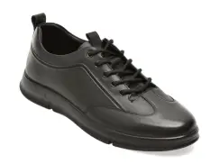 Pantofi sport OTTER negri, 651912, din piele naturala imagine