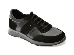 Pantofi sport OTTER negri, 6541, din piele naturala imagine