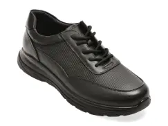 Pantofi sport OTTER negri, HT3, din piele naturala imagine