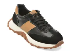 Pantofi sport OTTER negri, SN60003, din piele naturala imagine