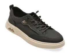 Pantofi sport OTTER negri, T9329, din material textil imagine