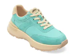 Pantofi sport PASS COLLECTION albastri, M960012, din material textil si piele naturala imagine