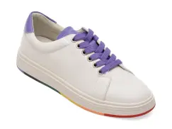 Pantofi sport PASS COLLECTION albi, KL60019, din piele naturala imagine