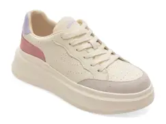 Pantofi sport PASS COLLECTION albi, M960006, din piele naturala imagine