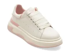 Pantofi sport PASS COLLECTION albi, M960009, din piele naturala imagine