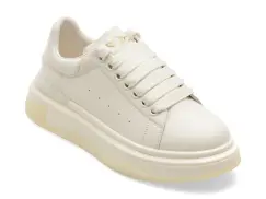 Pantofi sport PASS COLLECTION albi, M960009, din piele naturala imagine