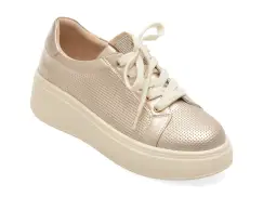 Pantofi sport PASS COLLECTION aurii, W160011, din piele naturala imagine