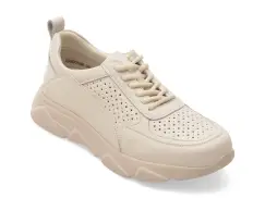 Pantofi sport PASS COLLECTION bej, J860008, din piele naturala imagine