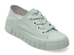 Pantofi sport PASS COLLECTION verzi, M960004, din piele naturala imagine