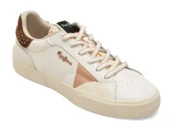 Pantofi sport PEPE JEANS albi, LS30013, din piele naturala imagine