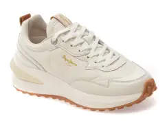 Pantofi sport PEPE JEANS albi, LS60014, din piele naturala imagine