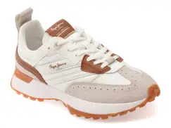 Pantofi sport PEPE JEANS albi, LS60017, din piele naturala imagine