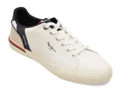 Pantofi sport PEPE JEANS albi, MS30013, din material textil imagine
