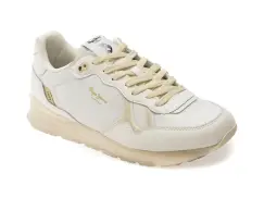 Pantofi sport PEPE JEANS albi, MS40031, din piele ecologica imagine