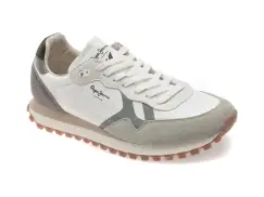 Pantofi sport PEPE JEANS albi, MS40034, din material textil imagine
