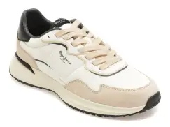 Pantofi sport PEPE JEANS albi, MS60022, din material textil imagine