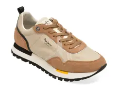 Pantofi sport PEPE JEANS bej, MS40032, din material textil imagine