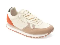 Pantofi sport PEPE JEANS bej, MS40034, din material textil imagine