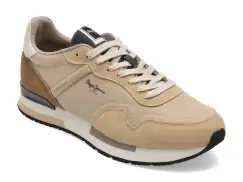 Pantofi sport PEPE JEANS bej, MS40037, din material textil imagine