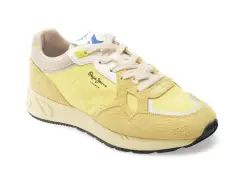Pantofi sport PEPE JEANS galbeni, MARLON DIVIDED, din material textil imagine