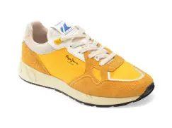 Pantofi sport PEPE JEANS galbeni, MARLON DIVIDED, din material textil imagine