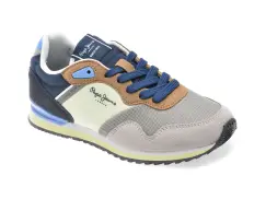 Pantofi sport PEPE JEANS gri, LONDON LIFE, din material textil imagine
