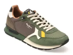 Pantofi sport PEPE JEANS kaki, MS40021, din material textil si piele naturala imagine