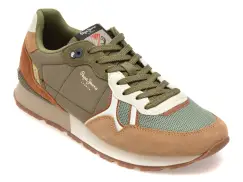 Pantofi sport PEPE JEANS verzi, MS40028, din material textil si piele naturala imagine