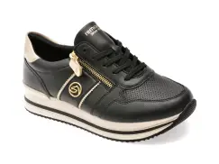 Pantofi sport REMONTE negri, D1327, din piele naturala imagine