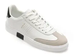 Pantofi sport REPLAY alb-negru, GMZ3P, din piele naturala imagine