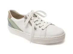 Pantofi sport RIEKER albi, L5900, din piele naturala imagine