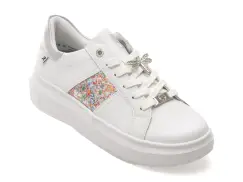 Pantofi sport RIEKER albi, W1202, din piele naturala imagine