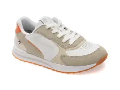 Pantofi sport RIEKER albi, W2400, din piele naturala imagine