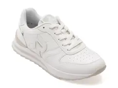 Pantofi sport RIEKER albi, W2401, din piele naturala imagine
