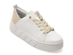 Pantofi sport RIEKER albi, W2602, din piele naturala imagine