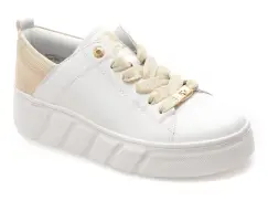 Pantofi sport RIEKER albi, W2602, din piele naturala imagine