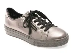 Pantofi sport RIEKER argintii, L59L1, din piele naturala imagine