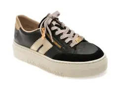Pantofi sport RIEKER negri, M1912, din piele naturala imagine