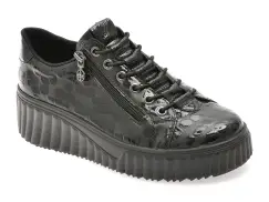 Pantofi sport RIEKER negri, N2555, din piele ecologica imagine