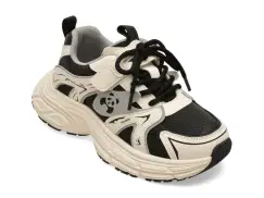 Pantofi sport SELECTION KIDS alb-negru, 61091, din piele ecologica imagine