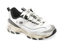 Pantofi sport SKECHERS alb-negru, 150245, din material textil imagine
