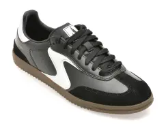 Pantofi sport SKECHERS alb-negru, 185232, din piele naturala imagine
