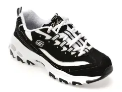Pantofi sport SKECHERS alb-negru, D LITES , din material textil imagine